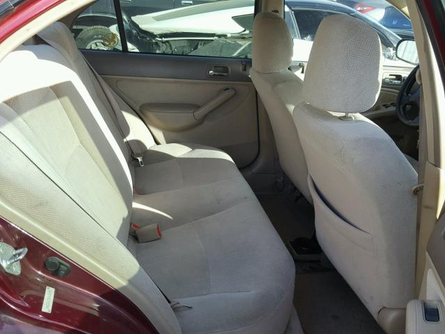 2HGES26722H606058 - 2002 HONDA CIVIC EX მუქწითელი ფოტო 6