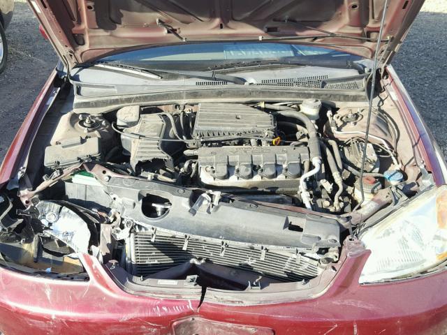 2HGES26722H606058 - 2002 HONDA CIVIC EX მუქწითელი ფოტო 7