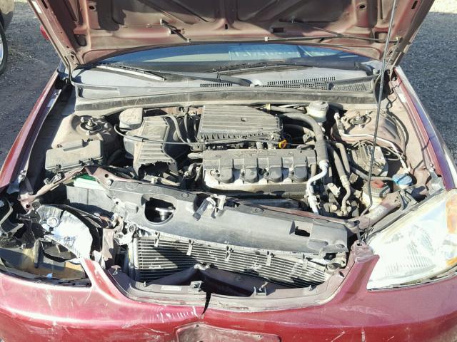 2HGES26722H606058 - 2002 HONDA CIVIC EX MAROON photo 7