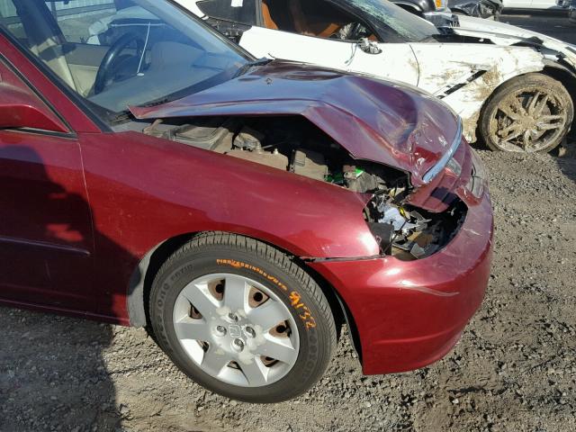 2HGES26722H606058 - 2002 HONDA CIVIC EX MAROON photo 9