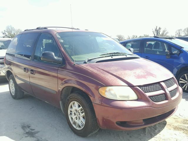 1D4GP453X3B116418 - 2003 DODGE CARAVAN SP MAROON photo 1