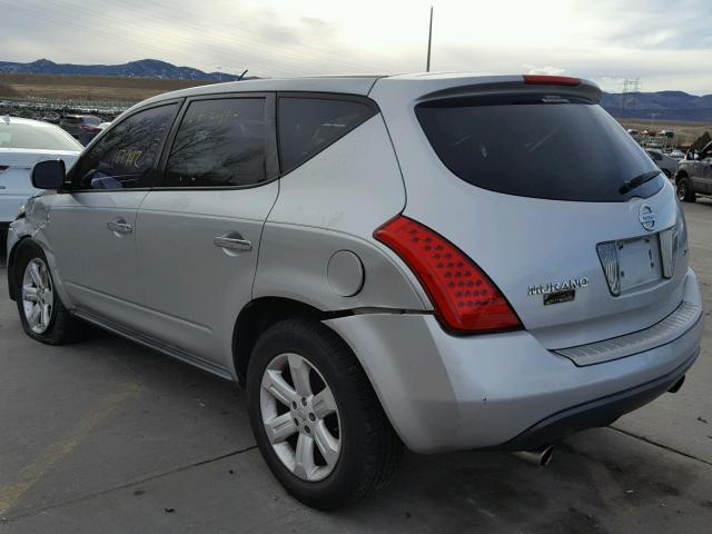 JN8AZ08W96W510831 - 2006 NISSAN MURANO SL SILVER photo 3