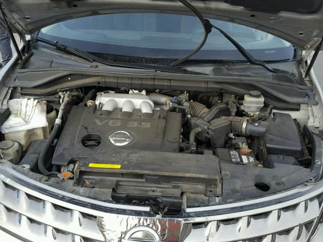 JN8AZ08W96W510831 - 2006 NISSAN MURANO SL SILVER photo 7