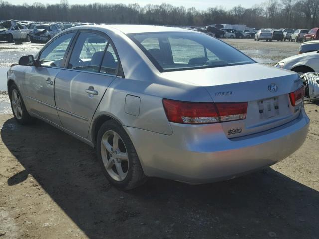 5NPET46C27H241156 - 2007 HYUNDAI SONATA GLS SILVER photo 3