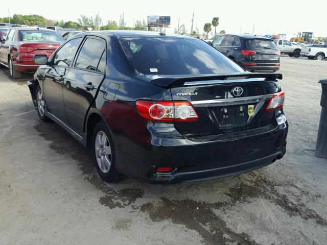 5YFBU4EE9CP024526 - 2012 TOYOTA COROLLA BA BLACK photo 3