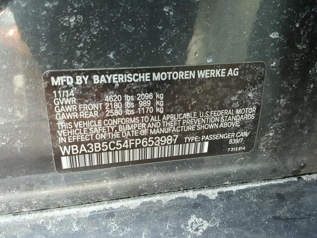 WBA3B5C54FP653987 - 2015 BMW 328 XI SUL GRAY photo 10