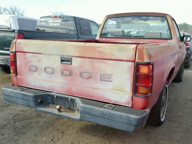 1B7FL26G7NS629512 - 1992 DODGE DAKOTA RED photo 4