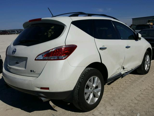 JN8AZ1MU6CW101465 - 2012 NISSAN MURANO S WHITE photo 4