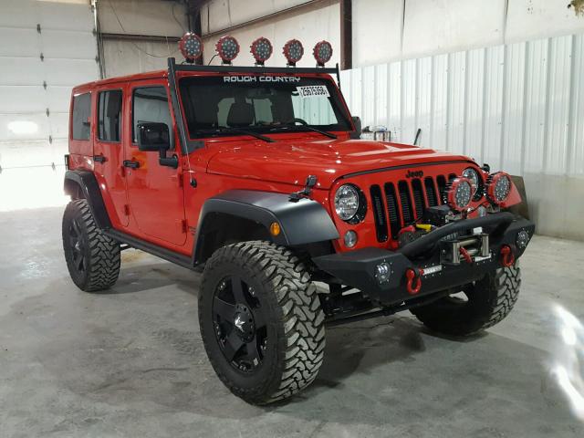 1C4BJWEG3FL769985 - 2015 JEEP WRANGLER U RED photo 1