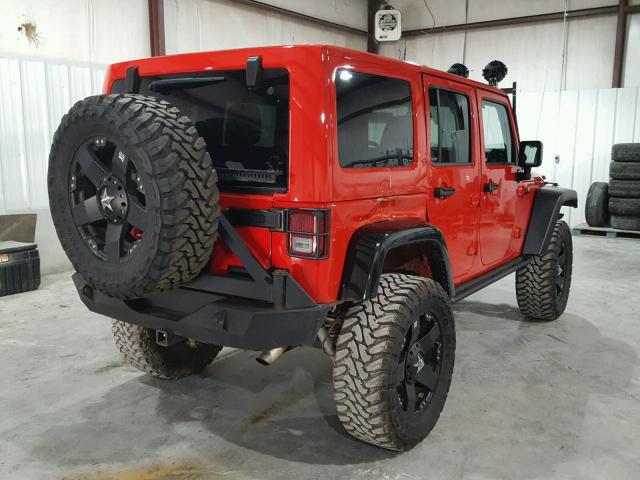 1C4BJWEG3FL769985 - 2015 JEEP WRANGLER U RED photo 4