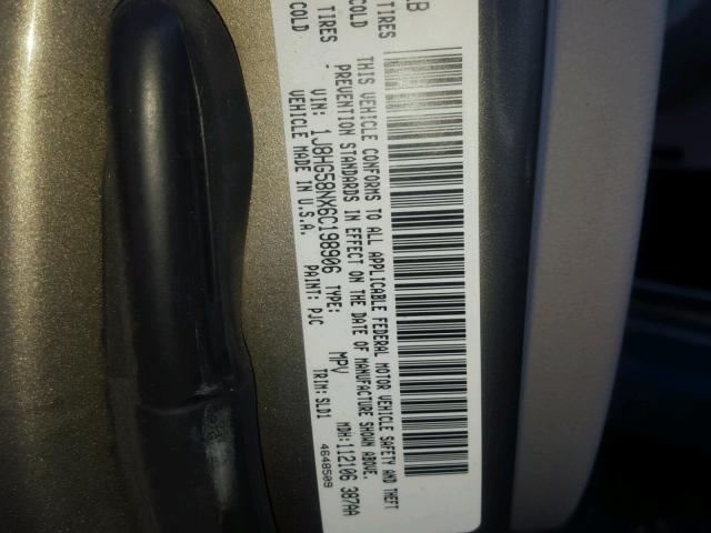 1J8HG58NX6C198906 - 2006 JEEP COMMANDER ოქროსფერი ფოტო 10