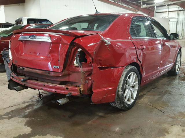3FAHP0JG2AR225893 - 2010 FORD FUSION SEL RED photo 4