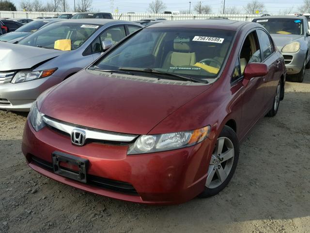 1HGFA16848L094891 - 2008 HONDA CIVIC EX RED photo 2