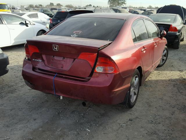 1HGFA16848L094891 - 2008 HONDA CIVIC EX RED photo 4