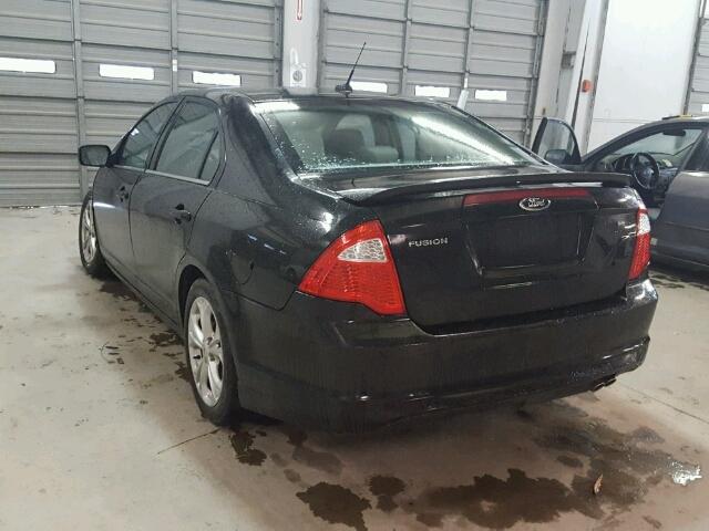 3FAHP0HA4CR325272 - 2012 FORD FUSION SE BLACK photo 3