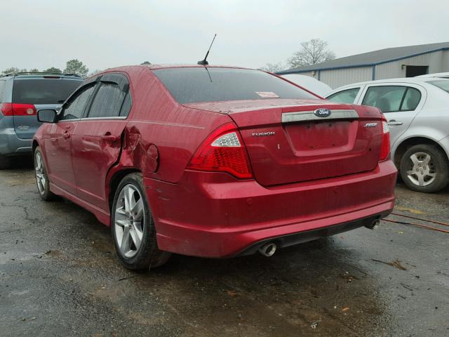 3FAHP0KC4BR178282 - 2011 FORD FUSION SPO RED photo 3