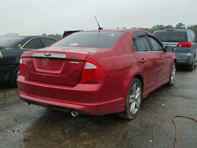 3FAHP0KC4BR178282 - 2011 FORD FUSION SPO RED photo 4