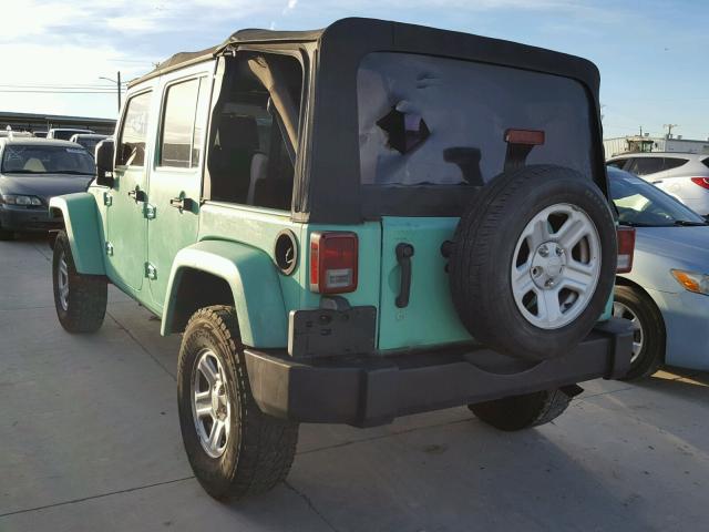 1J4GB39147L230472 - 2007 JEEP WRANGLER X TURQUOISE photo 3