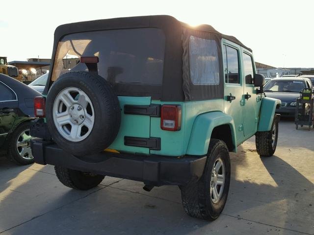 1J4GB39147L230472 - 2007 JEEP WRANGLER X TURQUOISE photo 4