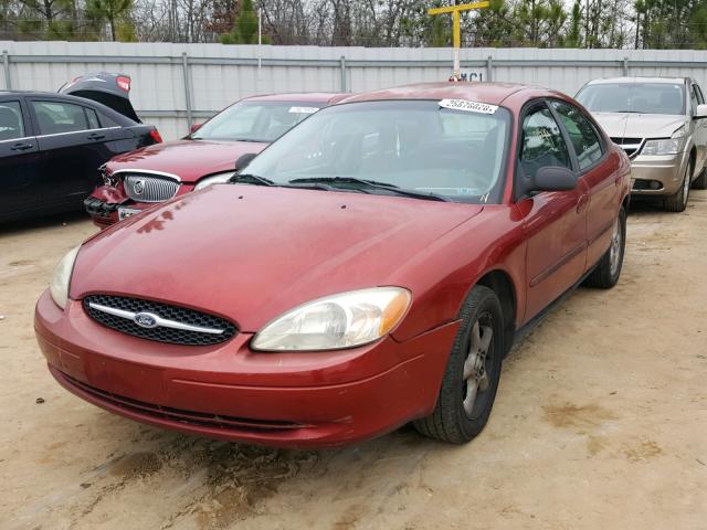 1FAFP52U4YA106496 - 2000 FORD TAURUS LX RED photo 2