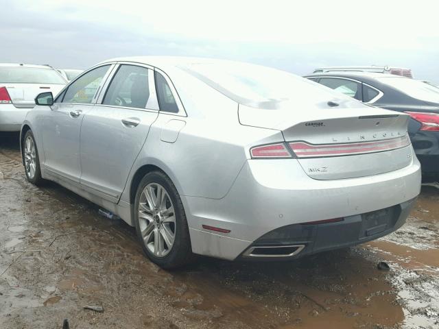 3LN6L2LU1ER835698 - 2014 LINCOLN MKZ HYBRID SILVER photo 3