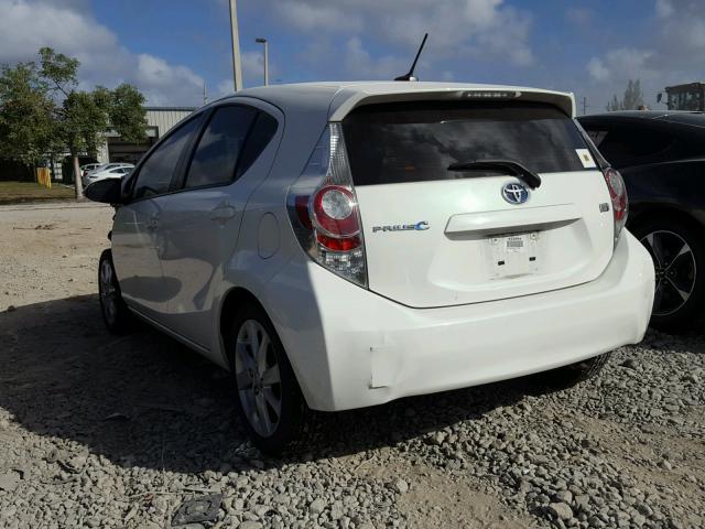 JTDKDTB32E1075323 - 2014 TOYOTA PRIUS C WHITE photo 3