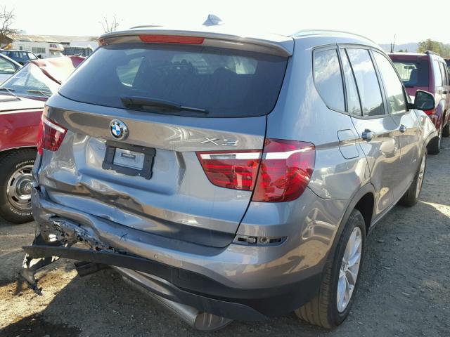 5UXWZ7C35H0V90639 - 2017 BMW X3 SDRIVE2 Сұр фото 4