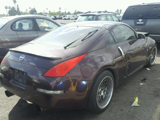 JN1AZ34D63T114583 - 2003 NISSAN 350Z COUPE BURGUNDY photo 4