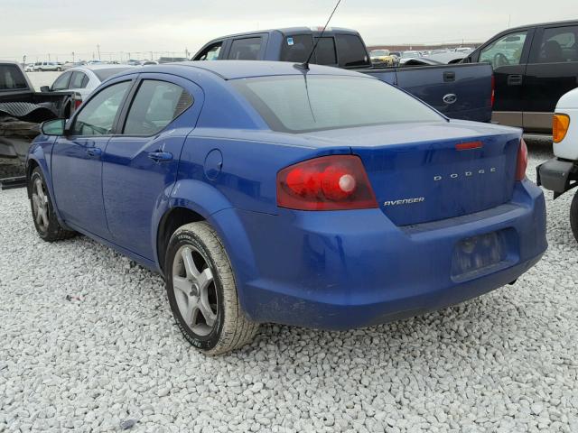 1C3CDZAB2EN181283 - 2014 DODGE AVENGER SE BLUE photo 3