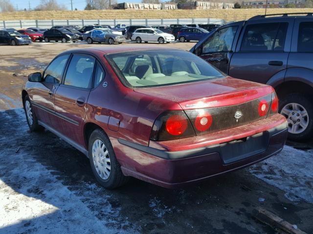 2G1WF52E859337231 - 2005 CHEVROLET IMPALA BURGUNDY photo 3