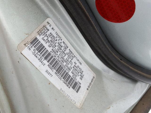 4T1GK12W0SU091973 - 1995 TOYOTA CAMRY LE SILVER photo 10