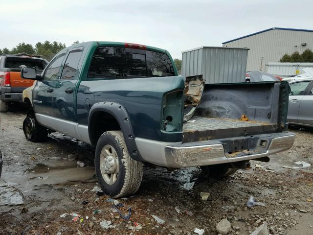 3D7KU28D53G749656 - 2003 DODGE RAM 2500 S GREEN photo 3