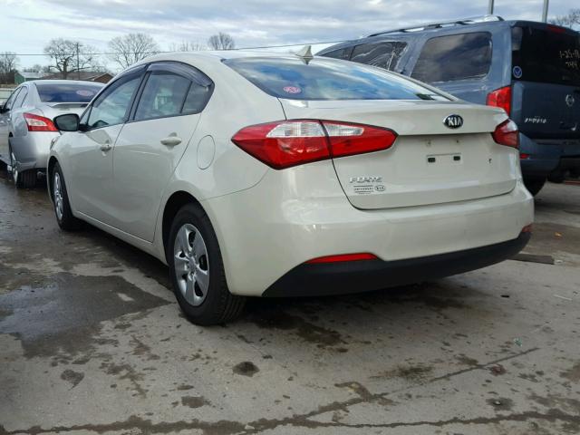 KNAFK4A61F5370672 - 2015 KIA FORTE LX CREAM photo 3