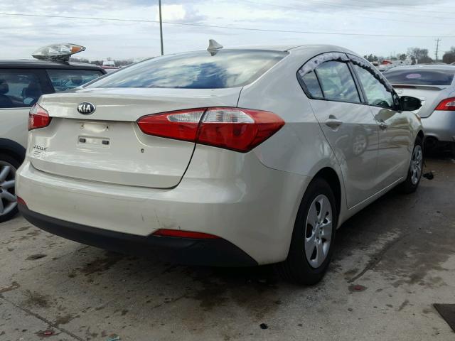 KNAFK4A61F5370672 - 2015 KIA FORTE LX CREAM photo 4