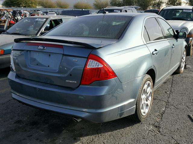 3FAHP0HGXBR190432 - 2011 FORD FUSION SE BLUE photo 4