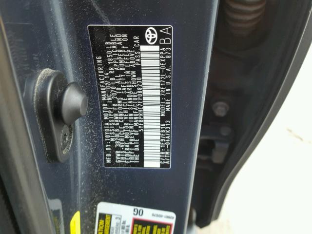 5YFBPRHE7EP088230 - 2014 TOYOTA COROLLA EC 灰色 照片 10