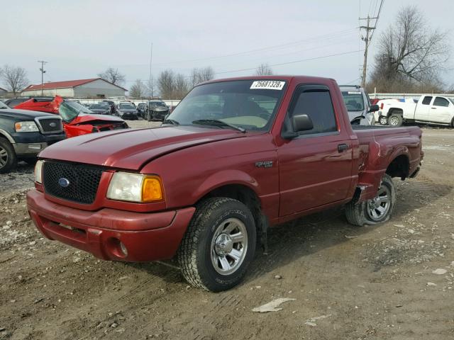 1FTYR10C2YPA25574 - 2000 FORD RANGER MAROON photo 2