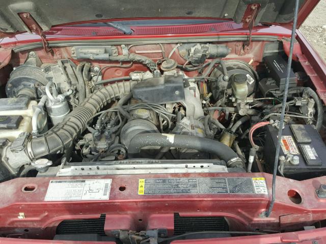 1FTYR10C2YPA25574 - 2000 FORD RANGER MAROON photo 7