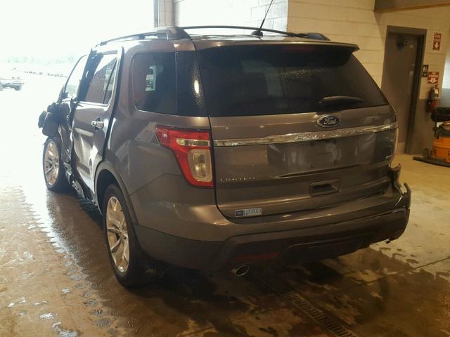 1FMHK8F82BGA55919 - 2011 FORD EXPLORER L GRAY photo 3