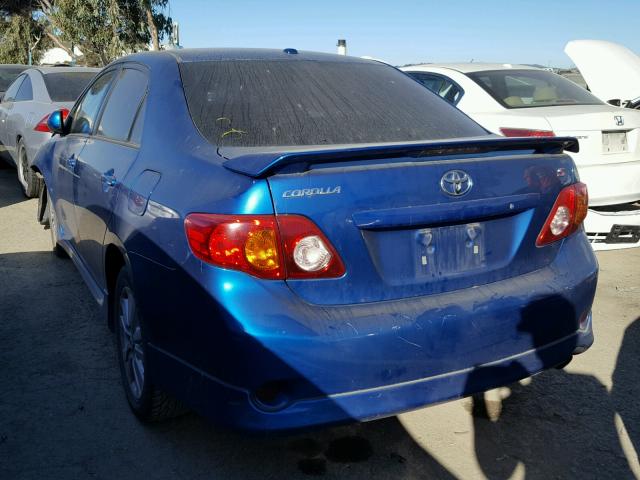 1NXBU4EE8AZ286307 - 2010 TOYOTA COROLLA BA BLUE photo 3