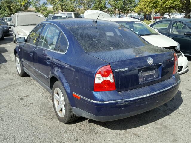 WVWRH63B74P094214 - 2004 VOLKSWAGEN PASSAT GLX BLUE photo 3