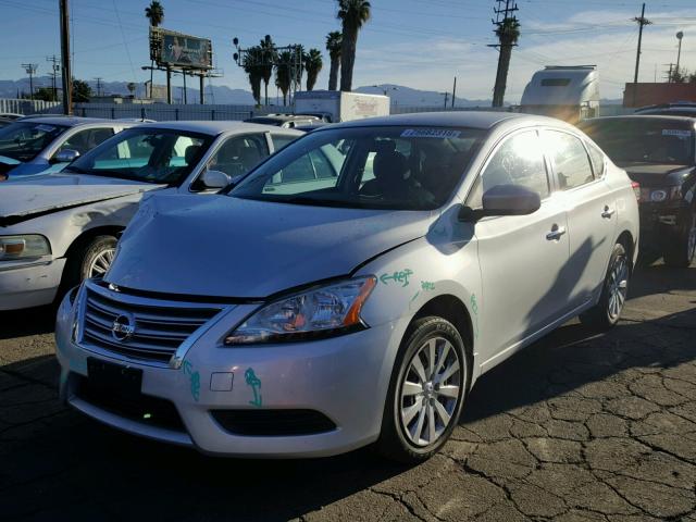 3N1AB7AP5EL678744 - 2014 NISSAN SENTRA S SILVER photo 2