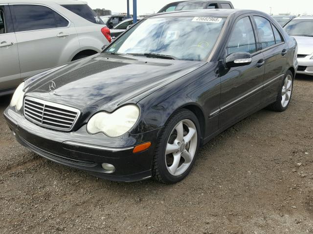 WDBRF40J84A637190 - 2004 MERCEDES-BENZ C 230K SPO BLACK photo 2