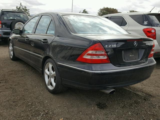 WDBRF40J84A637190 - 2004 MERCEDES-BENZ C 230K SPO BLACK photo 3