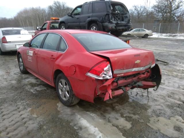 2G1WB5EK9A1161117 - 2010 CHEVROLET IMPALA LT RED photo 3