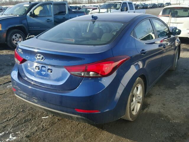 5NPDH4AE5GH774110 - 2016 HYUNDAI ELANTRA SE BLUE photo 4