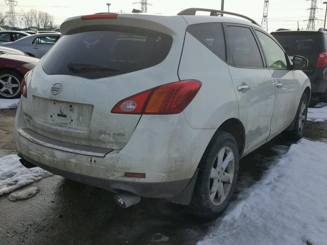 JN8AZ18W59W109996 - 2009 NISSAN MURANO S WHITE photo 4