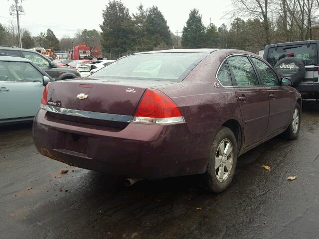 2G1WT58N979240767 - 2007 CHEVROLET IMPALA LT MAROON photo 4