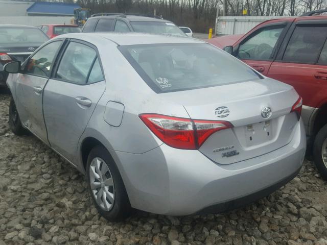 5YFBURHE9FP303200 - 2015 TOYOTA COROLLA L SILVER photo 3