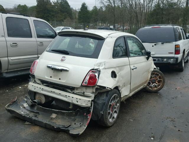 3C3CFFBR0CT313426 - 2012 FIAT 500 SPORT WHITE photo 4